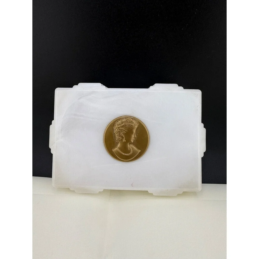Vintage Acrylic Trinket Box Cameo Kleen-eze of Bristol Art Deco Revival